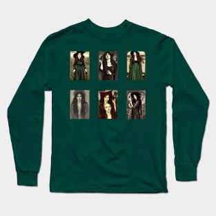 Seven Unburnt Witches in Pre-Raphaelite Style Long Sleeve T-Shirt